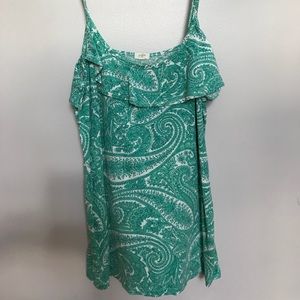 J.Crew mint green paisley tank top